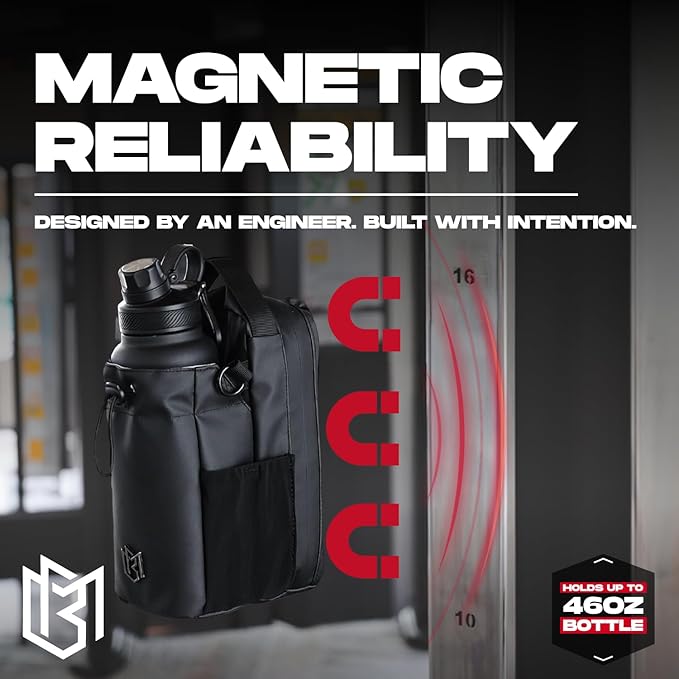 Magnetic bottle bag by Fitnessniches, showcasing a sleek, functional design for hydration on the go.