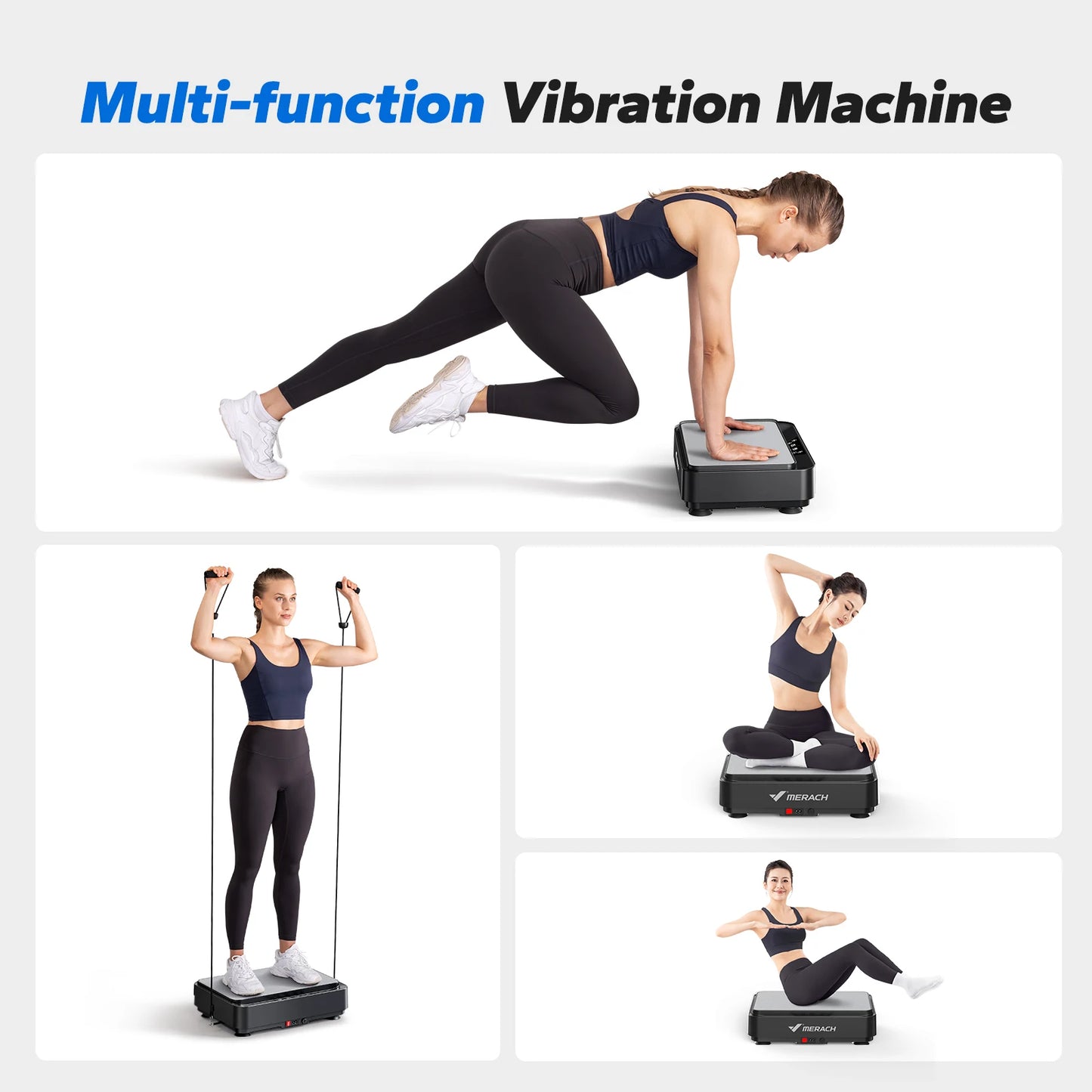 Fitnessniches vibration plate exercise machine with adjustable settings and sturdy platform for effective workouts.