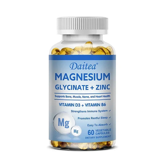 Fitnessniches Magnesium Zinc D3 Triple Formula supplement bottle with label showcasing ingredients and dosage details.