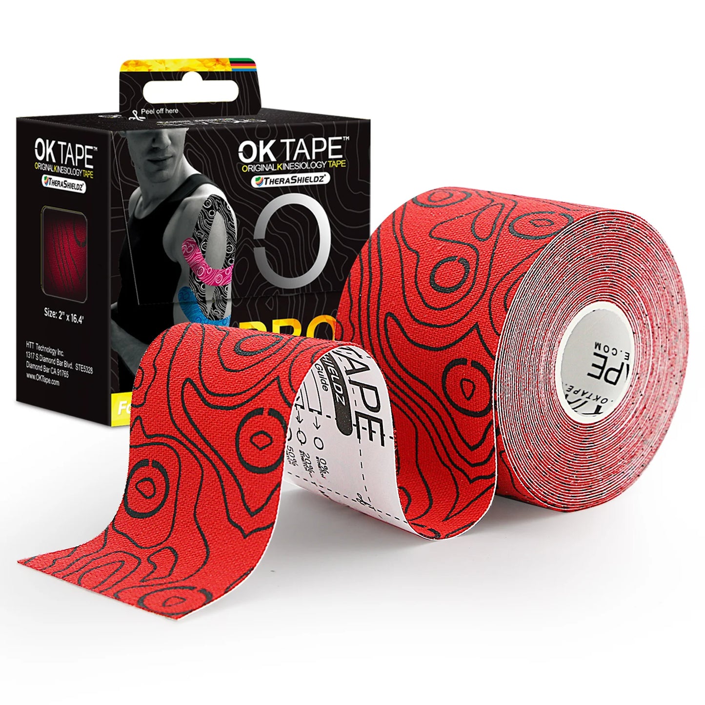 OK TAPE PRO Kinesiology Tape by Fitnessniches, featuring a roll of elastic, skin-color tape for muscle support and recovery.