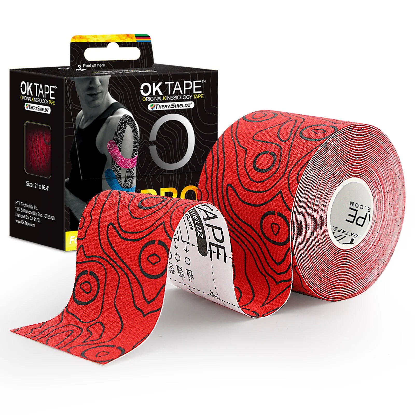 OK TAPE PRO Kinesiology Tape by Fitnessniches, featuring a roll of elastic, skin-color tape for muscle support and recovery.