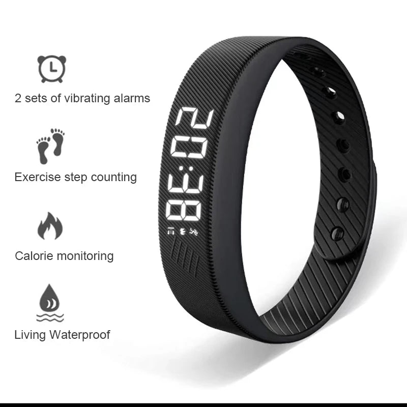 Fitnessniches Smart Bracelet with LED display, showcasing sleek design and fitness tracking features.