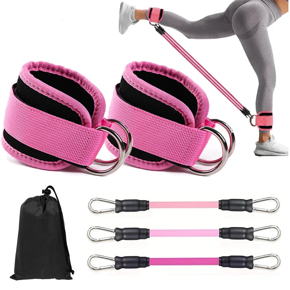 Ankle straps resistance bands by Fitnessniches, showcasing durable straps with reinforced stitching for effective workouts.