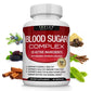 Vitamin C + E Blood Sugar Complex by Fitnessniches, showcasing capsules in a clear bottle for heart and immune support.