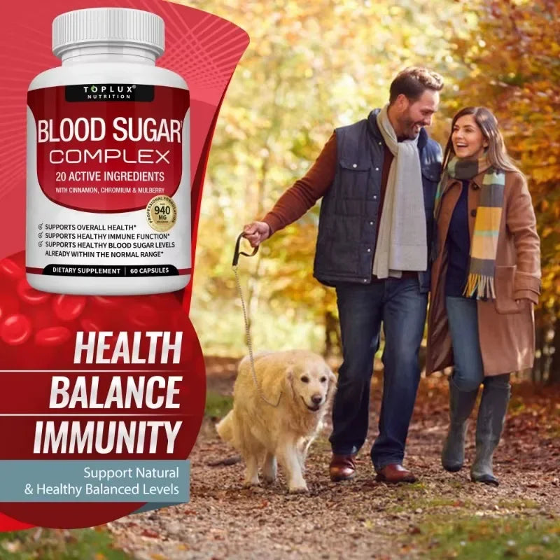 Vitamin C + E Blood Sugar Complex supplement bottle by Fitnessniches for heart and immune support.