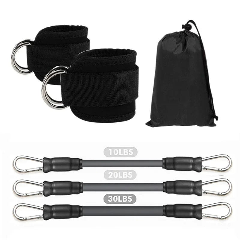 Ankle straps resistance bands by Fitnessniches, showing adjustable straps and durable fabric for fitness workouts.