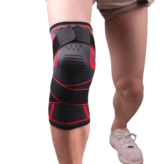 Nylon sport knee brace by Fitnessniches, featuring adjustable straps and a supportive design for athletic activities.