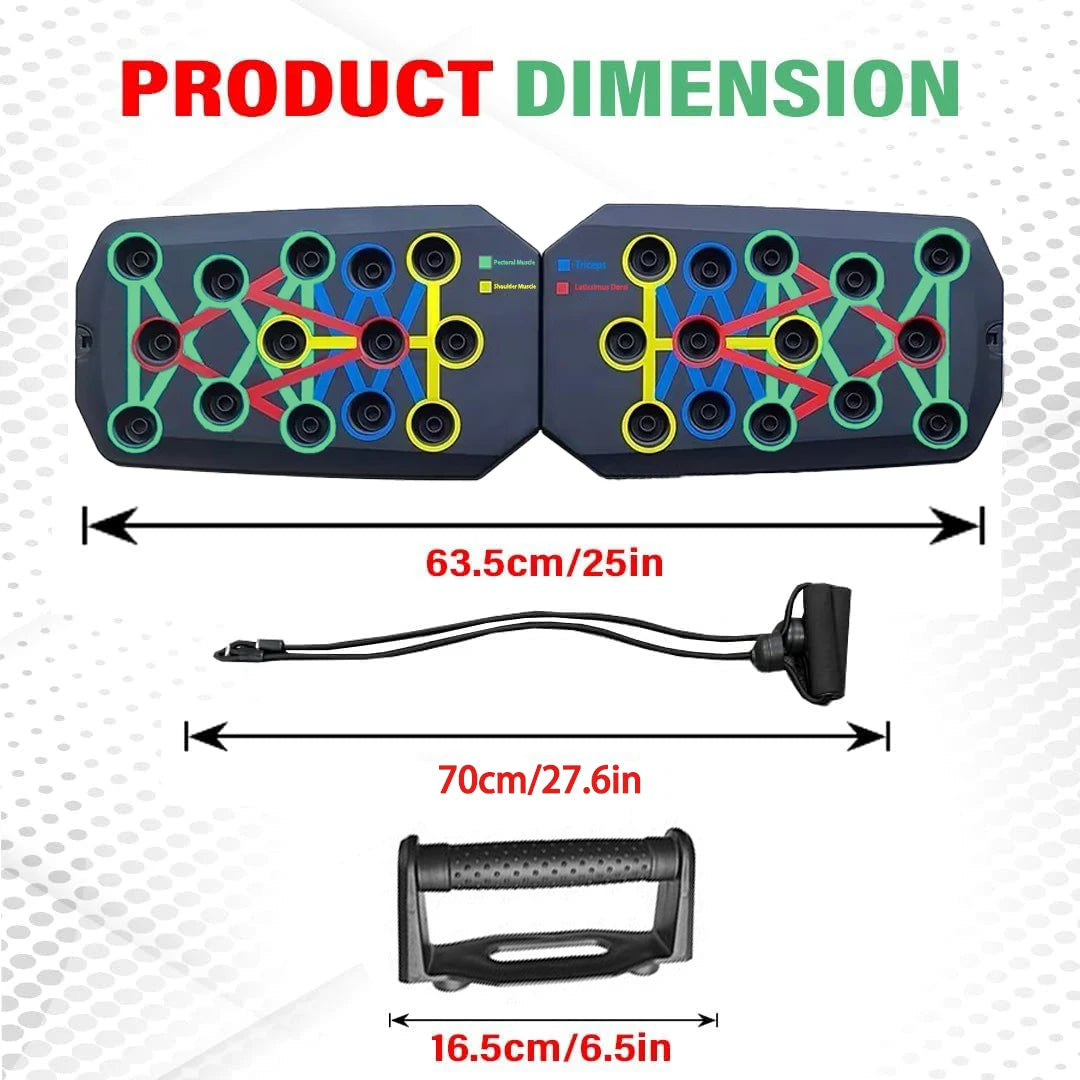 Fitnessniches push-up board set featuring colorful resistance sections for effective upper body workouts.