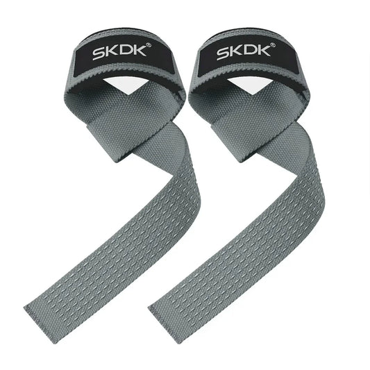 Fitnessniches weightlifting wrist straps in black, featuring sturdy construction and adjustable velcro for secure support.