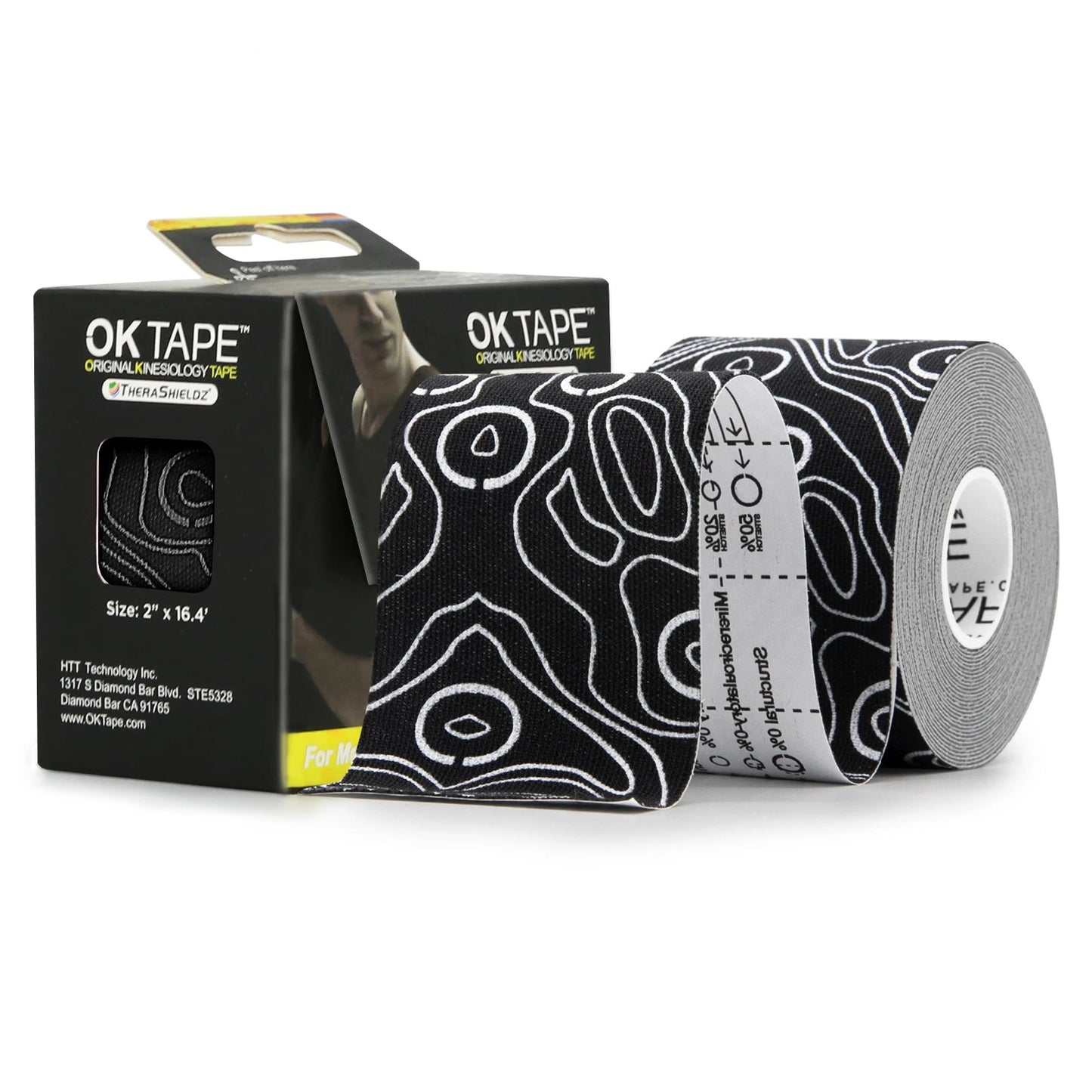 OK TAPE PRO Kinesiology Tape in vibrant colors, rolled and displayed on a white background for athletic support.