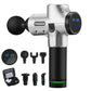Phoenix A2 Massage Gun by Fitnessniches, showcasing ergonomic design and multiple attachments for muscle relief.