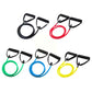Fitnessniches resistance bands with handles displayed in various colors for strength training and exercise workouts.