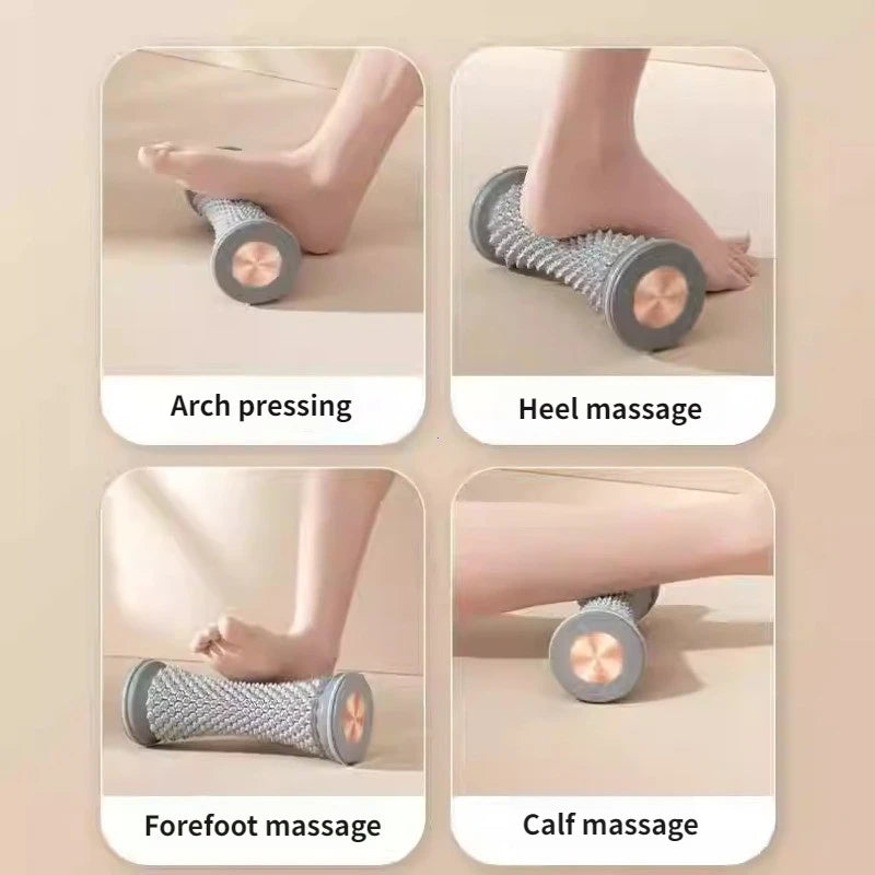 Ergonomic foot roller massager by Fitnessniches, featuring textured surfaces for effective foot relief and relaxation.