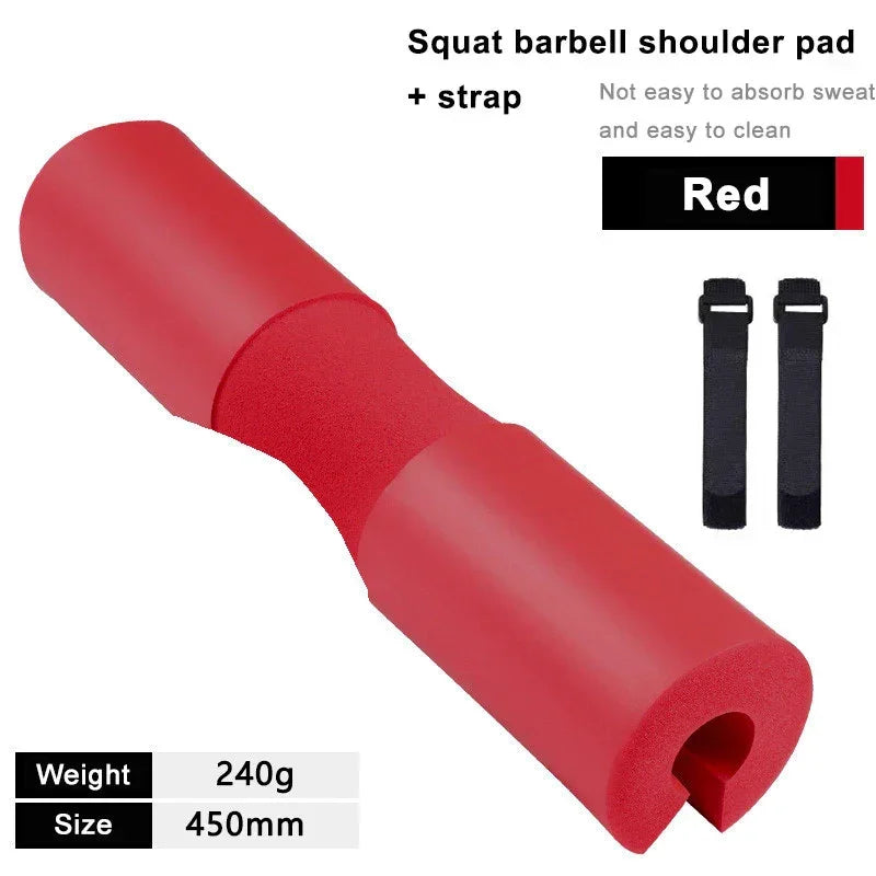 Fitnessniches barbell squat pad in black, providing cushioning for comfortable weightlifting during squats and leg exercises.