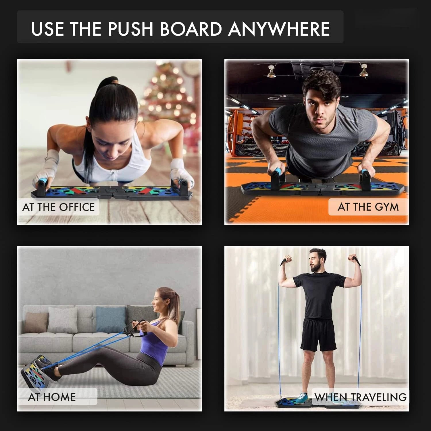 Fitnessniches push-up board set featuring color-coded positions for various push-up styles and durable construction.