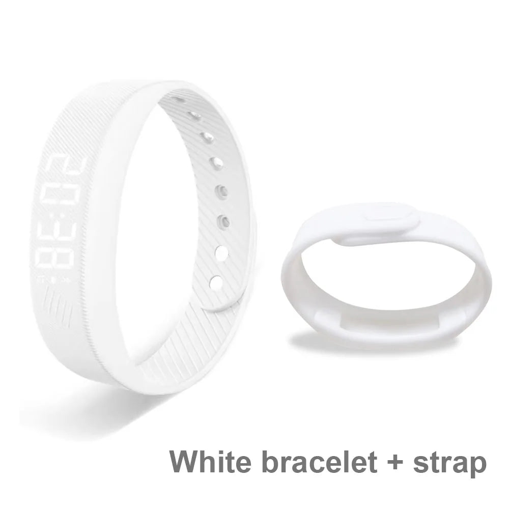 Fitnessniches Smart Bracelet with LED digital display, showcasing sleek design and adjustable strap for fitness tracking.
