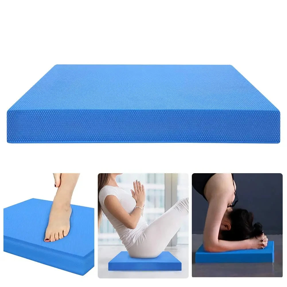 Non-slip balance foam pad by Fitnessniches, featuring textured surface and rounded edges for stability during exercises.