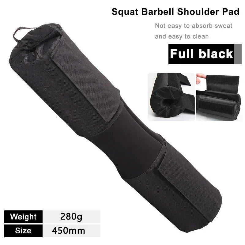 Fitnessniches barbell squat pad in black, designed for comfort and support during weightlifting exercises.