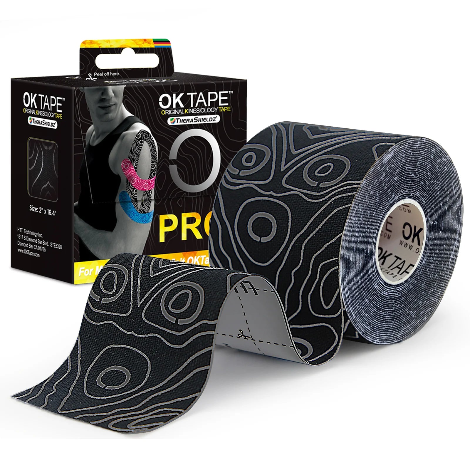 OK TAPE PRO Kinesiology Tape by Fitnessniches, showcasing its flexible, colorful design for athletic support and muscle relief.
