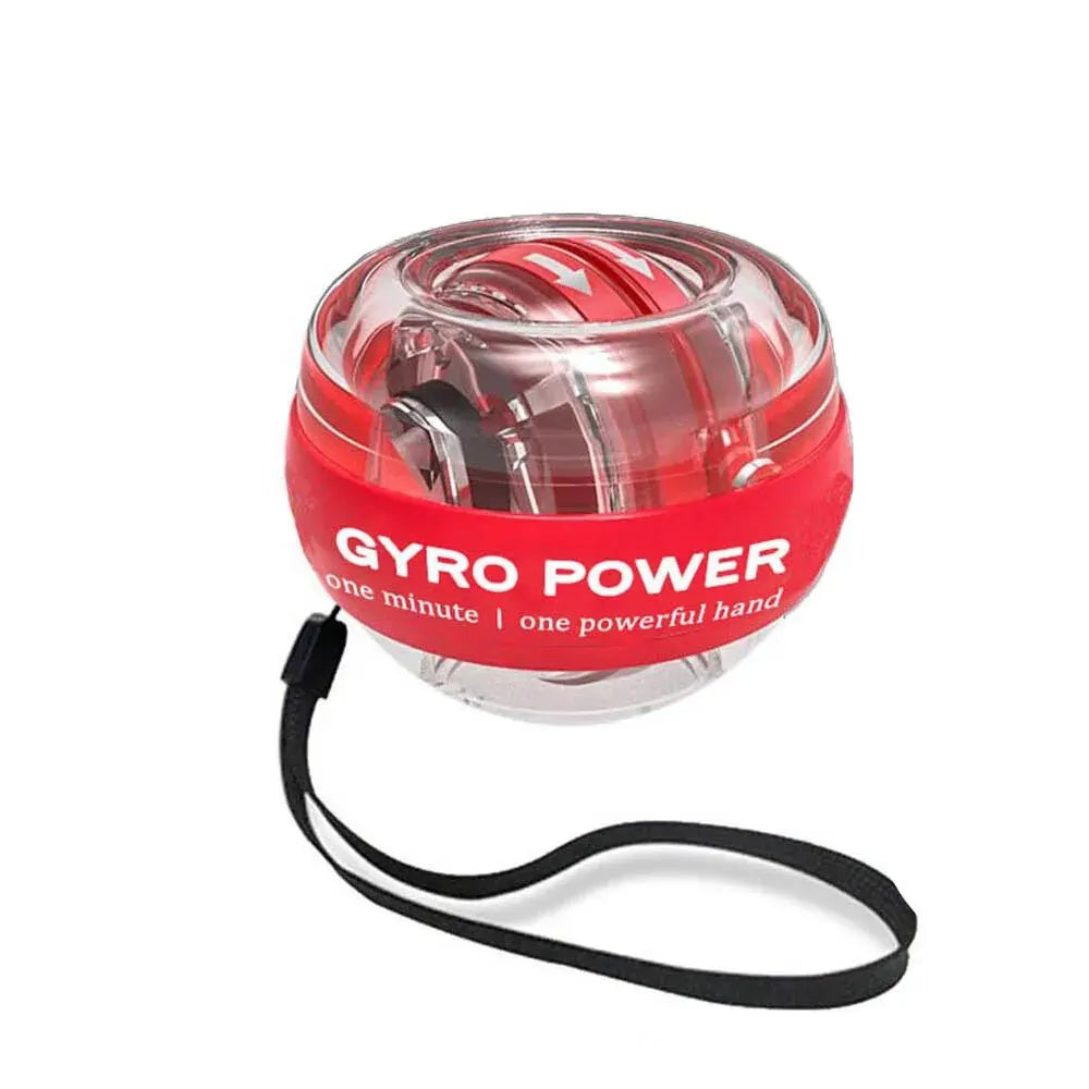 Auto-start gyroscopic wrist and forearm strengthener ball by Fitnessniches, showcasing its sleek design and grip features.