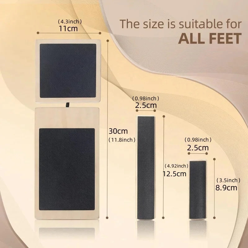 Wooden non-slip wobble balance board by Fitnessniches with a smooth surface and curved edges for stability training.