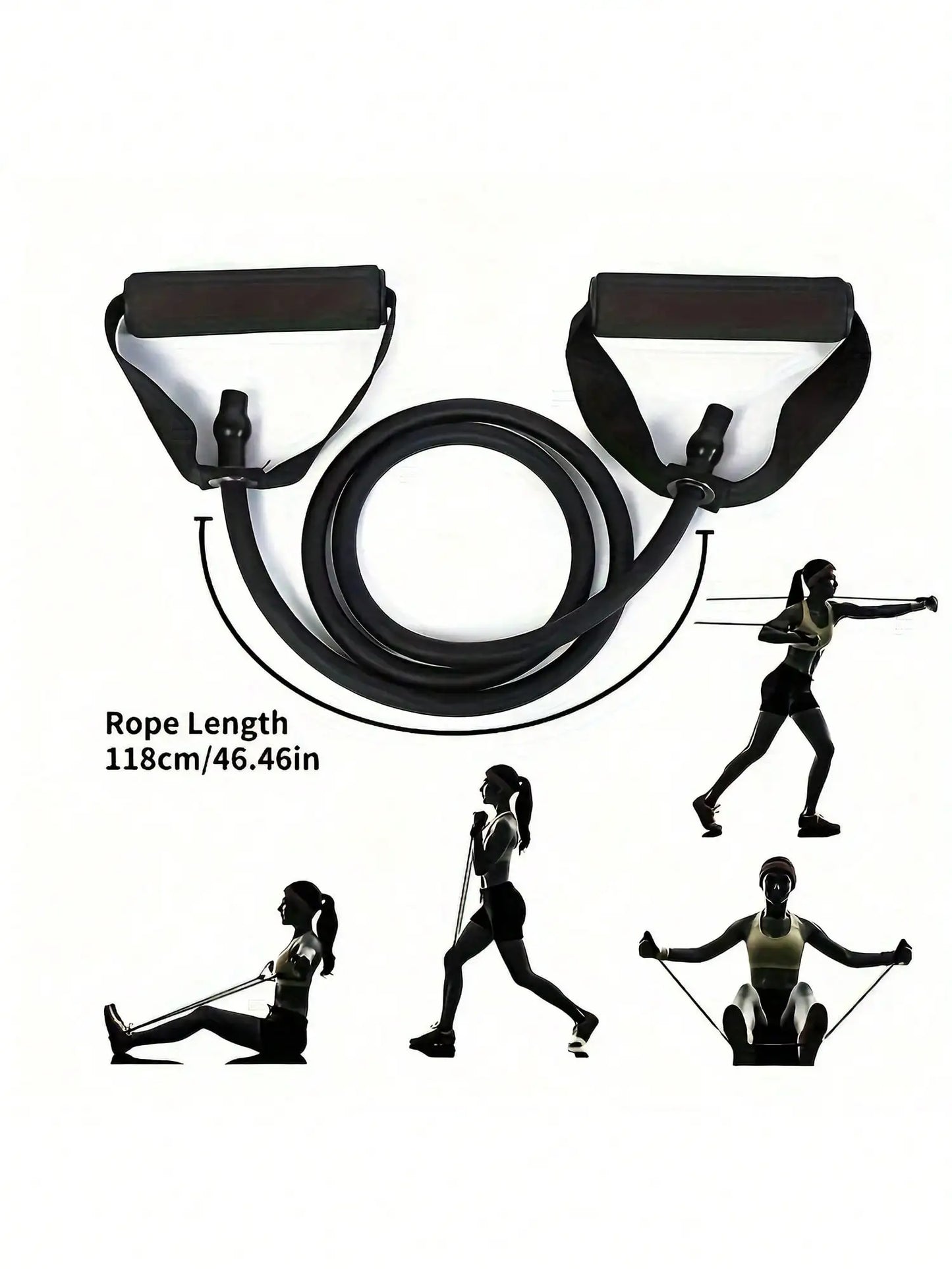 Fitnessniches resistance bands with handles in various colors, showcasing durable material and ergonomic grips.