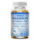 Fitnessniches Magnesium Zinc D3 Triple Formula softgel capsules in a clear bottle on a white background.
