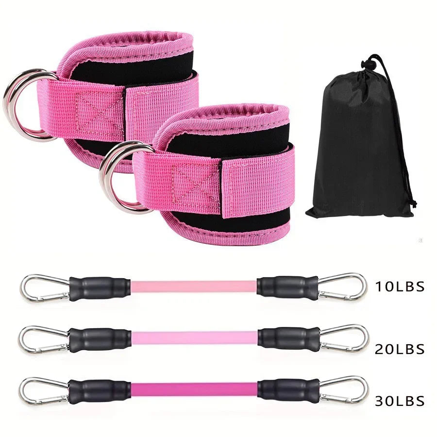 Ankle straps resistance bands by Fitnessniches, showcasing adjustable straps and durable material for strength training.