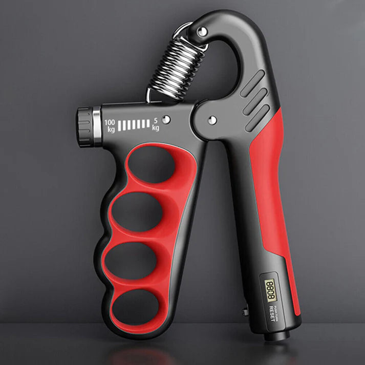 Adjustable hand grip strengthener by Fitnessniches, showcasing ergonomic design and adjustable resistance for strength training.